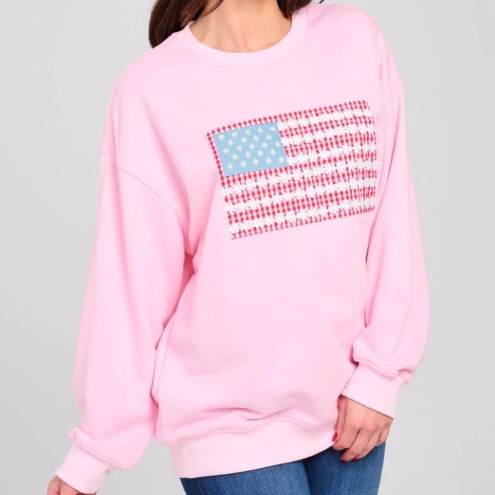 Gilli Pink Long Sleeve Tee with Flag Design
